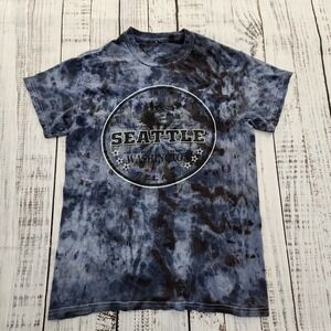 Seattle Washington Blue Tie-Dye Short Sleeve T-Shirt Boys L
